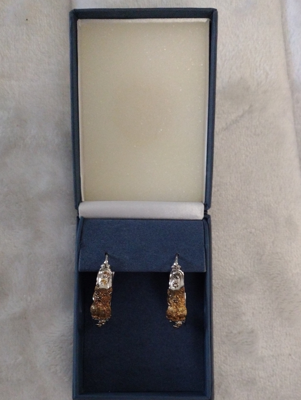 Women’s Two-Tone Gold and Silver Drop Earrings